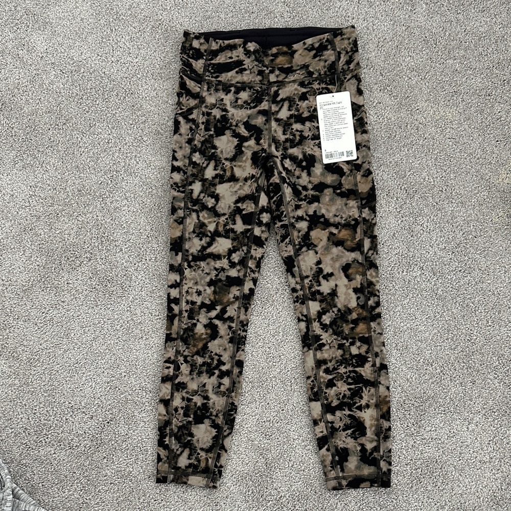 lululemon Invigorate Black and Brown Patterned Leggings